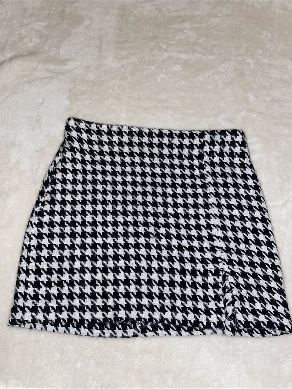 TCEC Black & White Houndstooth Mini Skirt